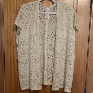NWT Sadie & Sage Chic Beige Open-Front Cardigan OS